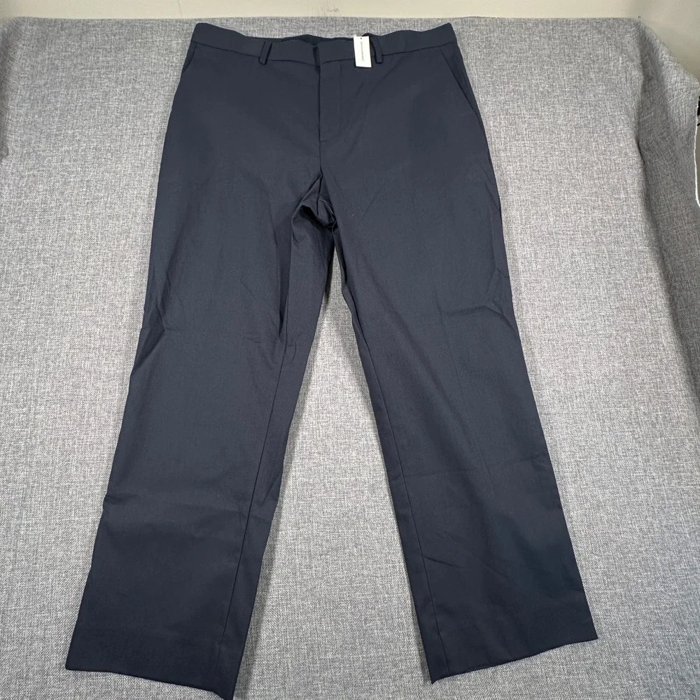 Banana Republic Slim Non-Iron Dress Pant Men 38x30 (Fits 38x29) Navy Stretch NEW